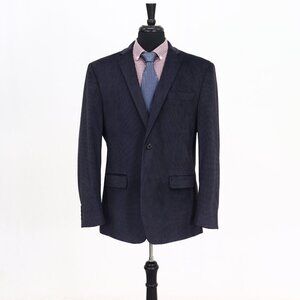 Bachrach 44R Blue Check 1-Button Sport Coat Blazer Jacket G661